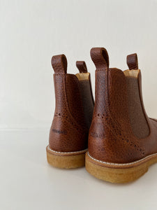 ANGULUS laarsje cognac glitterelastiek