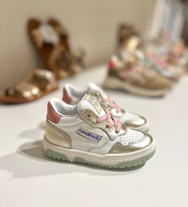 RONDINELLA mini sneaker wit goud roze