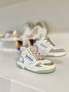 RONDINELLA mini sneaker wit goud roze
