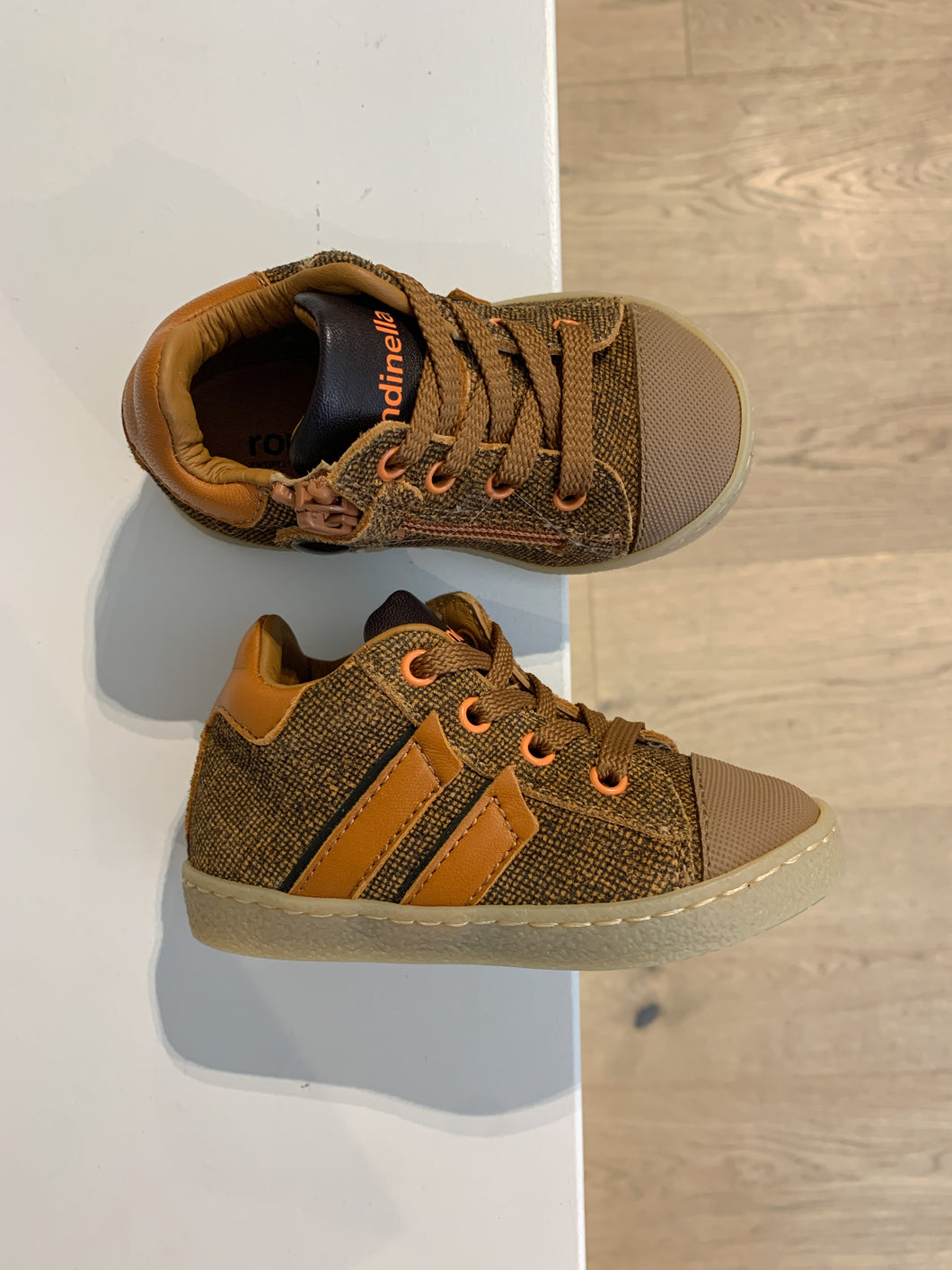 RONDINELLA mini basket camel streep