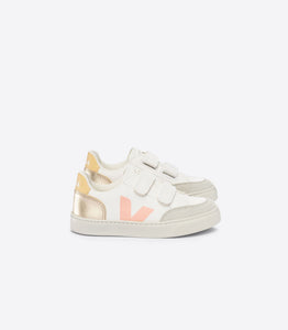 VEJA sneaker 2 velcro wit platina roze