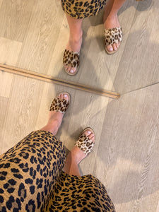 FLO slipper leopard golfjes