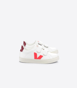 VEJA sneaker 2 velcro wit fluo roze