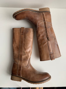 MIKKI laars camel ruig leder