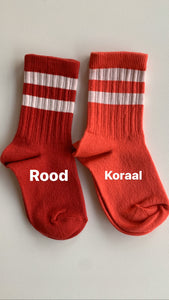 COLLEGIEN streepkous KARMIJNROOD