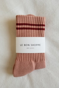 LE BON SHOPPE boyfriend socks vintage pink