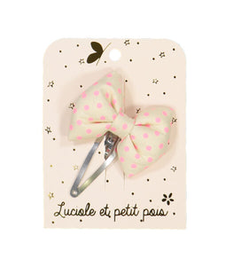 SPELD bowtie hair clip milk pink neon dots