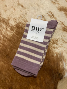 MP DENMARK streep kous wol dark purple dove