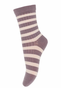 MP DENMARK streep kous wol dark purple dove