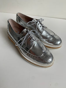 ELI plateau derbyschoen zilver