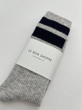 Afbeelding in Gallery-weergave laden, LE BON SHOPPE grandpa varsity light grey navy stripe
