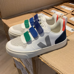 VEJA sneaker 3 velcro blauw groen grijs rood