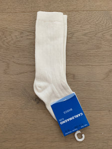 CARLOMAGNO kniekous ribbel offwhite