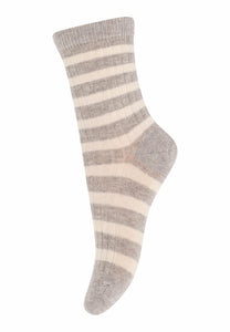 MP DENMARK streep kous light brown melange